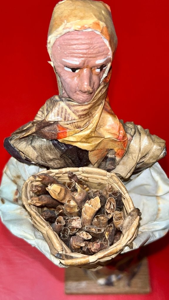 Vintage Handcrafted Figurine with Basket