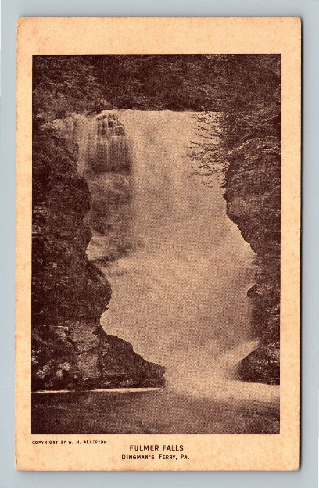 Dingman\'s Ferry PA Fulmer Falls Hotel Pub. Pennsylvania c1910 Vintage Postcard