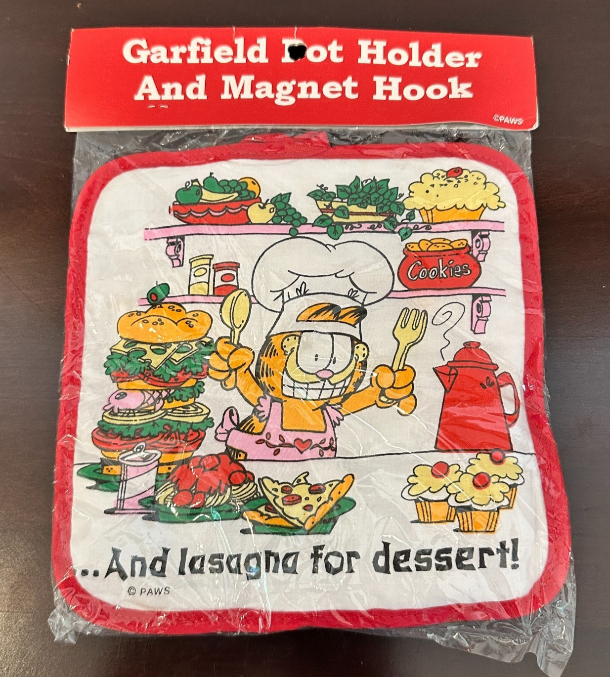 Vtg 1990s Garfield Pot Holder And Magnet Hook New In Pkg Giftco Paws