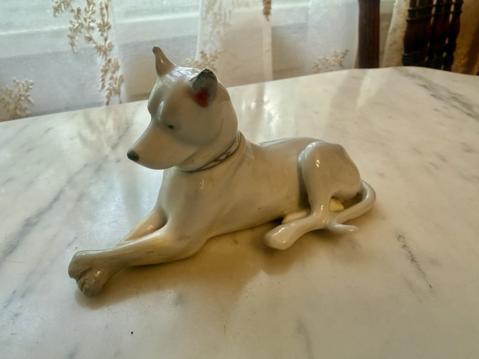 Art Nouveau 1920s German Fine Porcelain Great Dane Dog Figure; Fritz Pfeffer