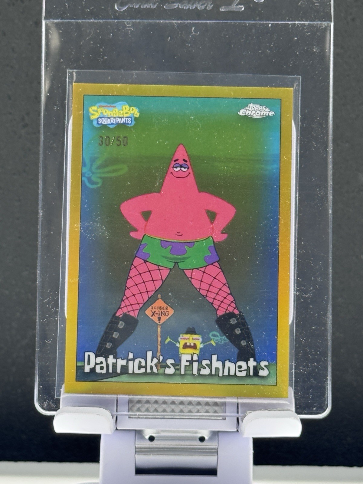  /50 2025 Topps Chrome SpongeBob SquarePants #191 Patrick's Fishnets Gold #30/50
