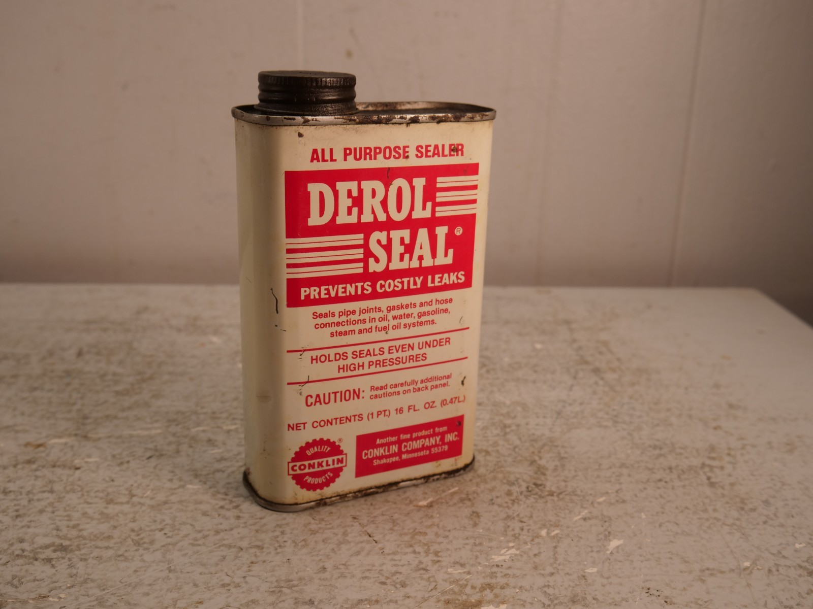 Vintage Derol Seal All Purpose Sealant Conklin 1 Pint FULL Vintage Derol Seal All Purpose Sealant Conklin 1 Pint FULL