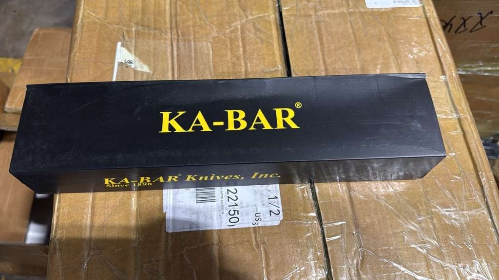 New KaBar 1217 Fighting/Utility Knife USMC Leather Sheath Straight Edge