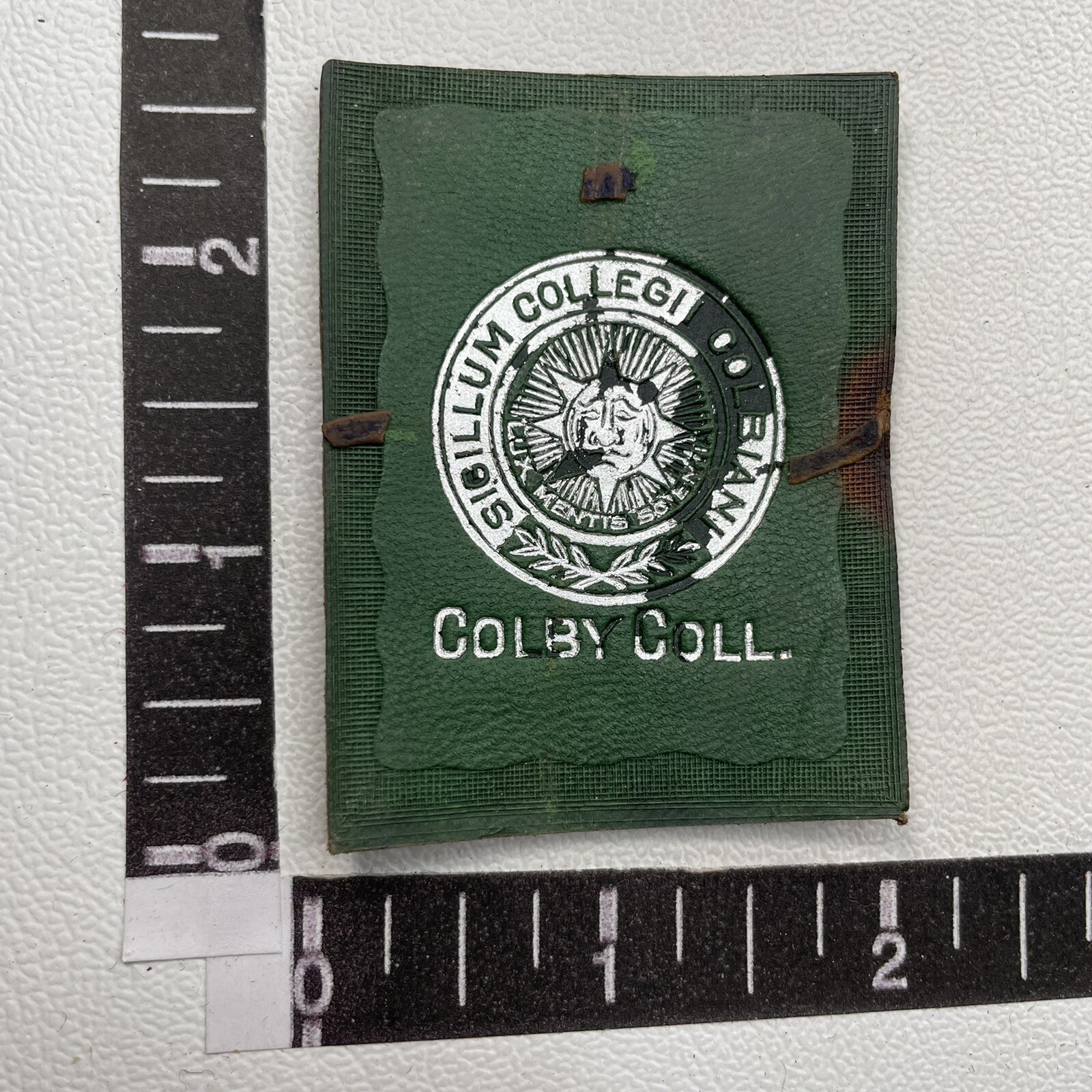 Vtg 1910s As-Is COLBY COLLEGE Tobacco Leather Premium Patch 16AF