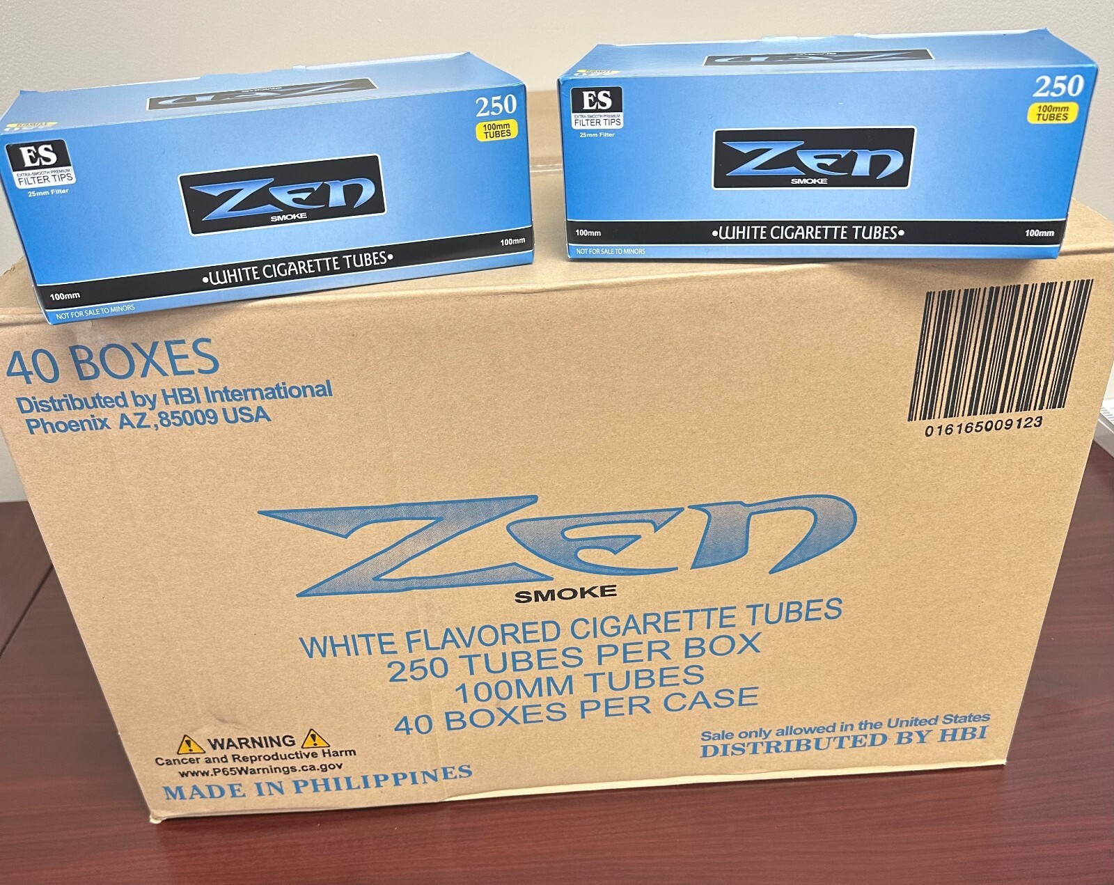 Zen Light Blue 100 mm Cigarette Tubes 250ct box (40-Boxes Full Case )