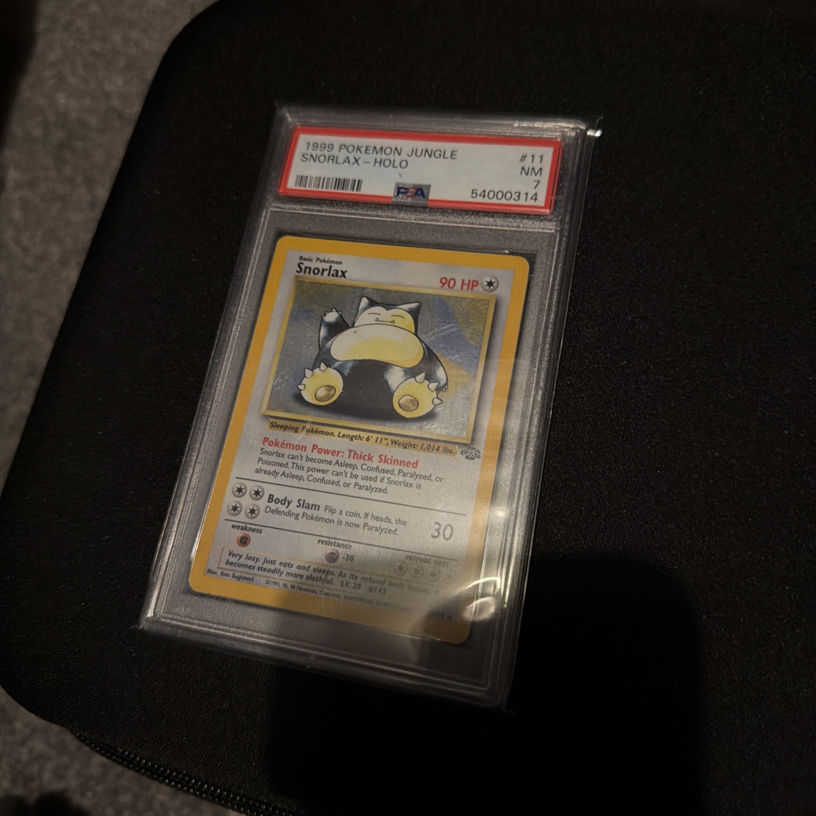 Pokémon TCG Snorlax Jungle Holo Card 11/64 Unlimited PSA 7 NM 1999 Vintage Pokémon TCG Snorlax Jungle Holo Card 11/64 Unlimited PSA 7 NM 1999 Vintage