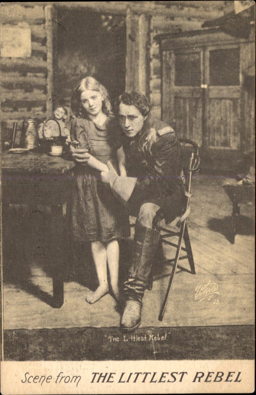 Chicago Opera House Boston Theatre The Littlest Rebel scene c1910s Postcard bhn