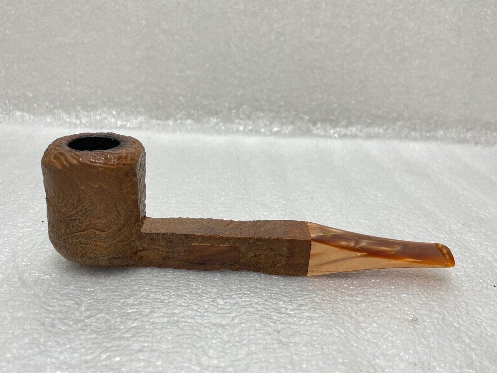 Rare Paul Perri ~ Sandblasted Paneled Sitter Tobacco Pipe ~ Acrylic Stem ~ 1 Dot
