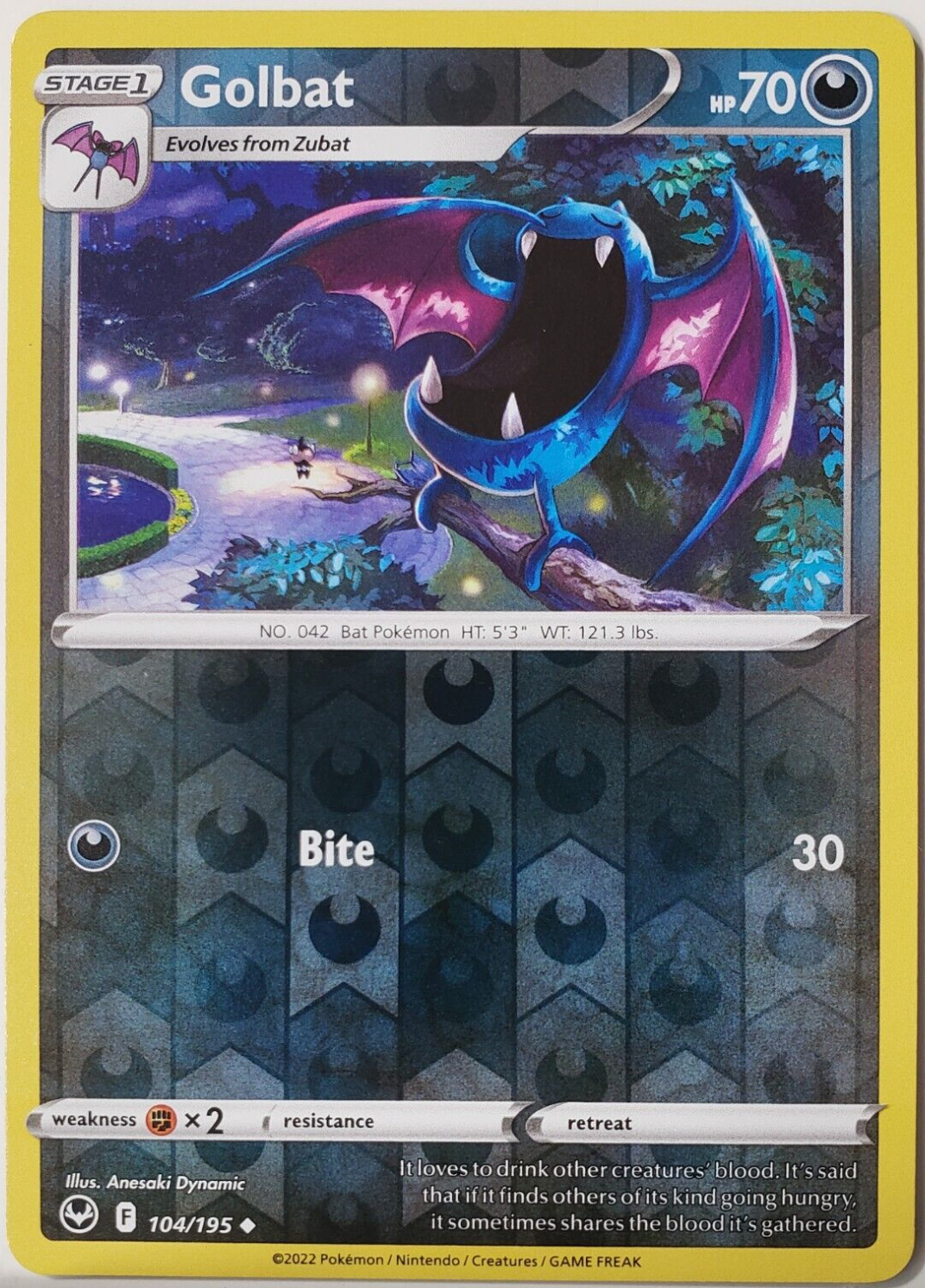 Golbat 104/195 - Reverse Holo - Silver Tempest - Pokemon - NM/M