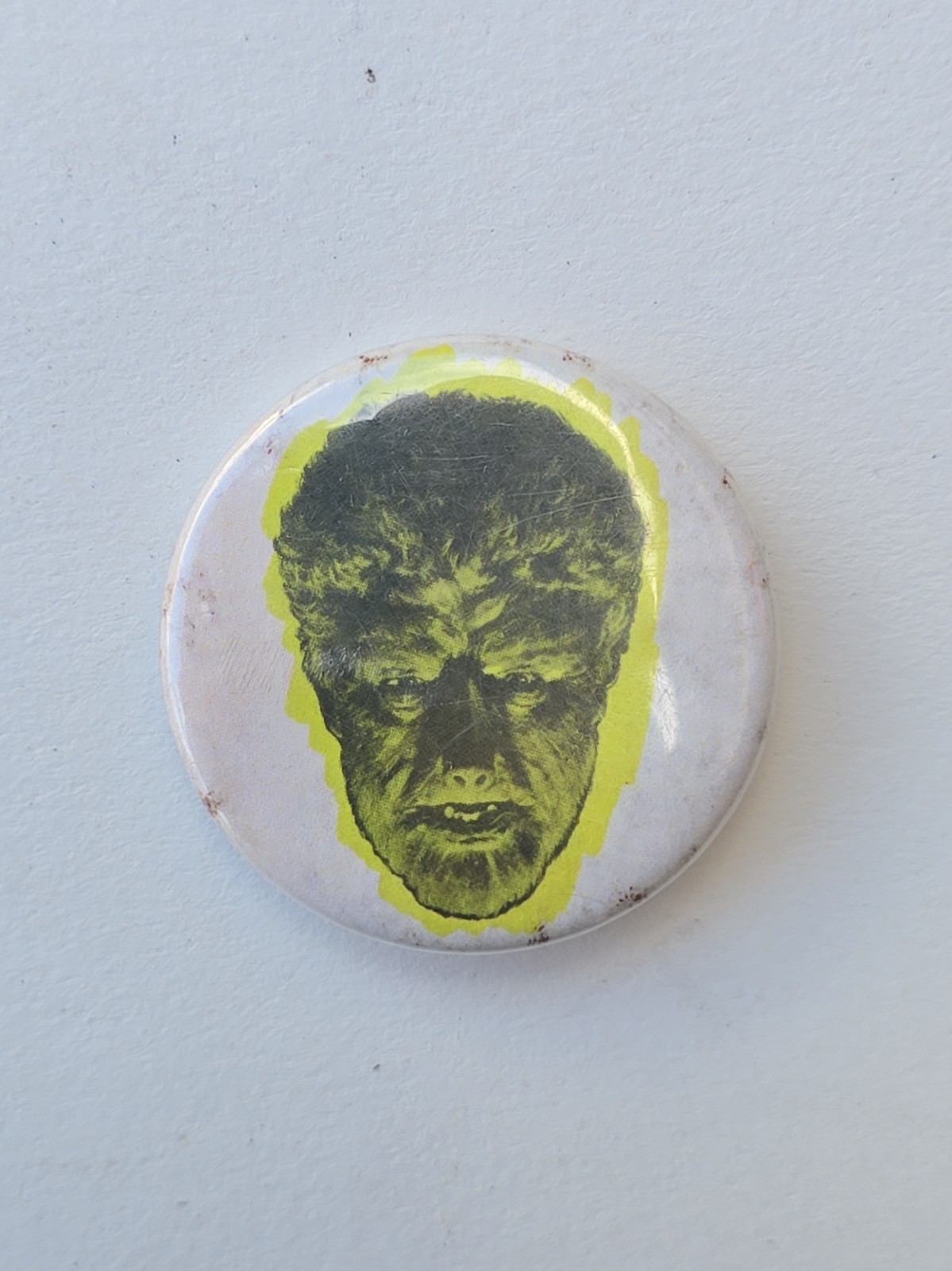 1960's WOLF MAN Wolfman Universal monster pinback button ELWAR fb
