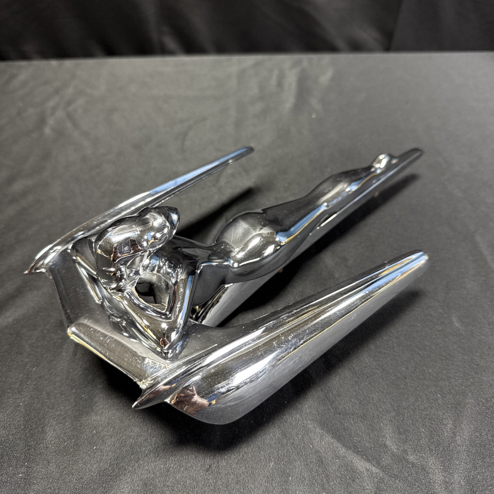 Vintage 1954 Nash Flying Lady Goddess Hood Ornament Chrome EXCELLENT CON.25574-4