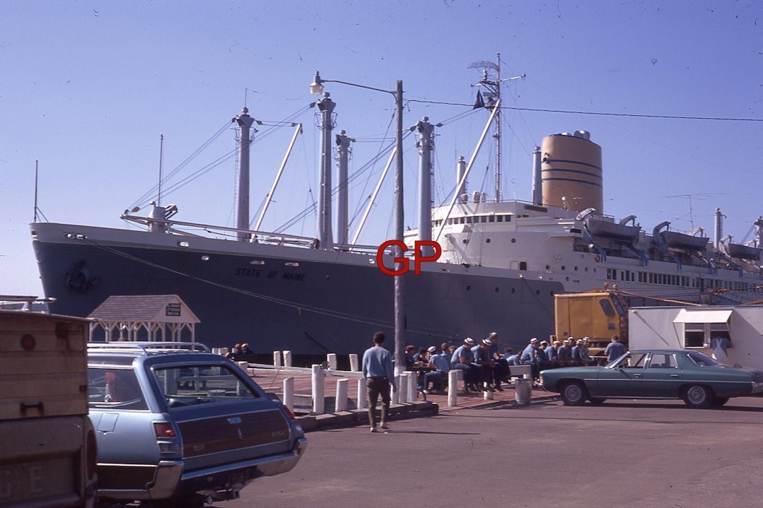 #XX166 - aa Old 35mm Slide Photo-Ship at Dock - 1971