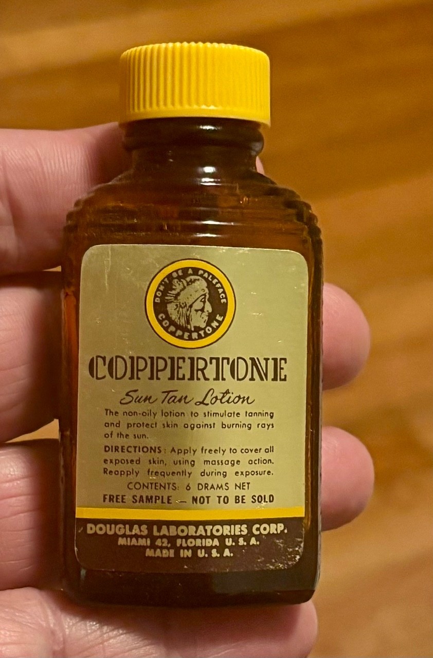Vintage 1950s Miami Florida Coppertone Tan Lotion Bottle