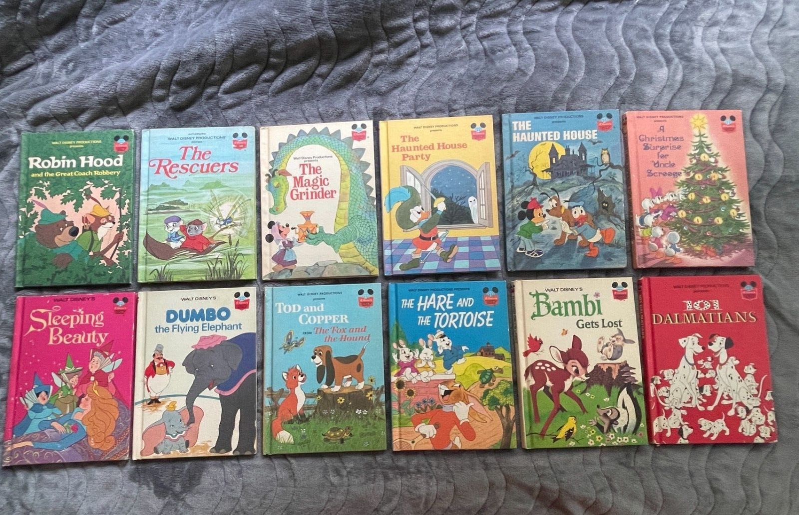 Vintage 1970s Walt Disney Wonderful World of Reading Hardcover Book Lot of 12