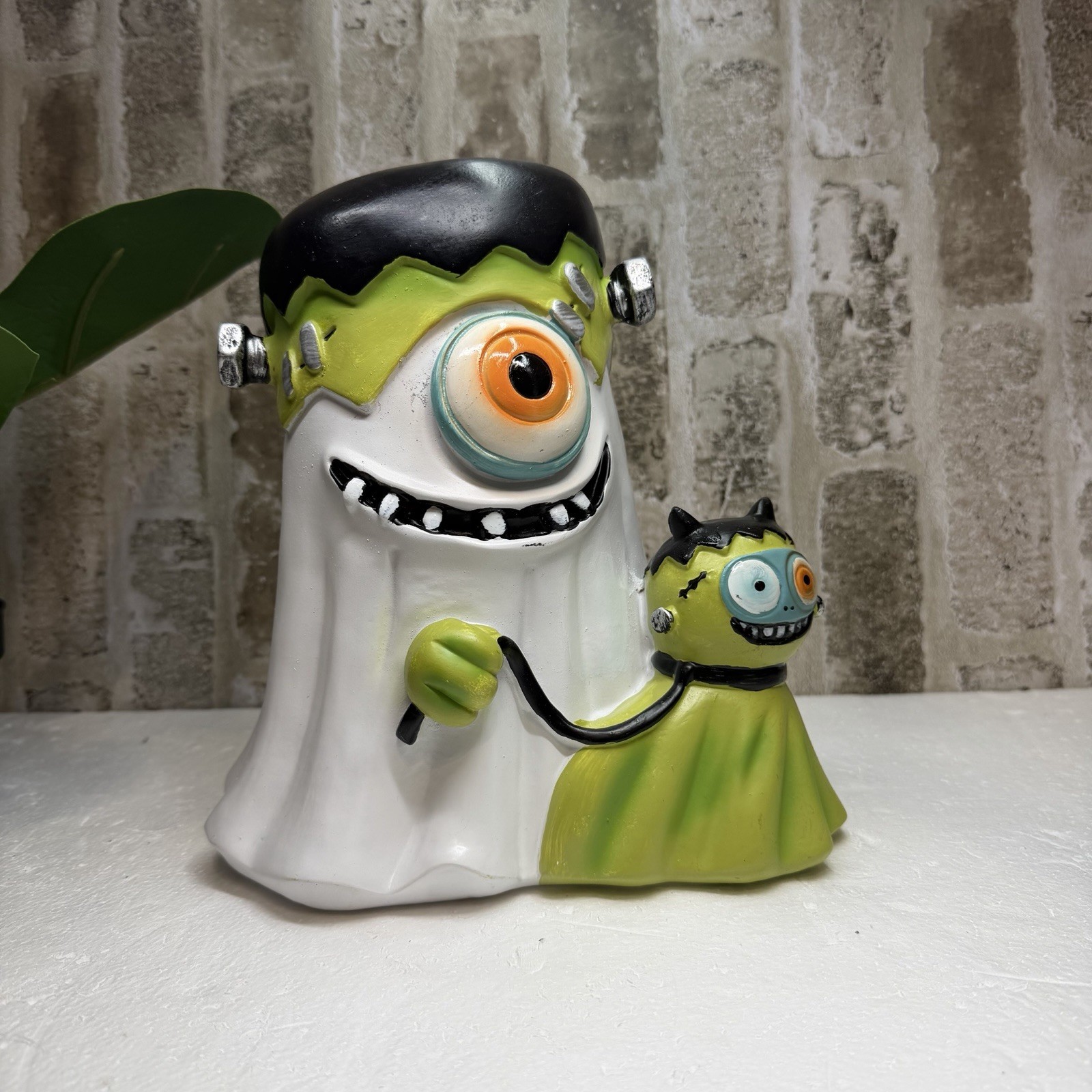 7.5” Frankenstein Alien Ghost w/ Cat Pet Halloween Decor Figure Freestanding New