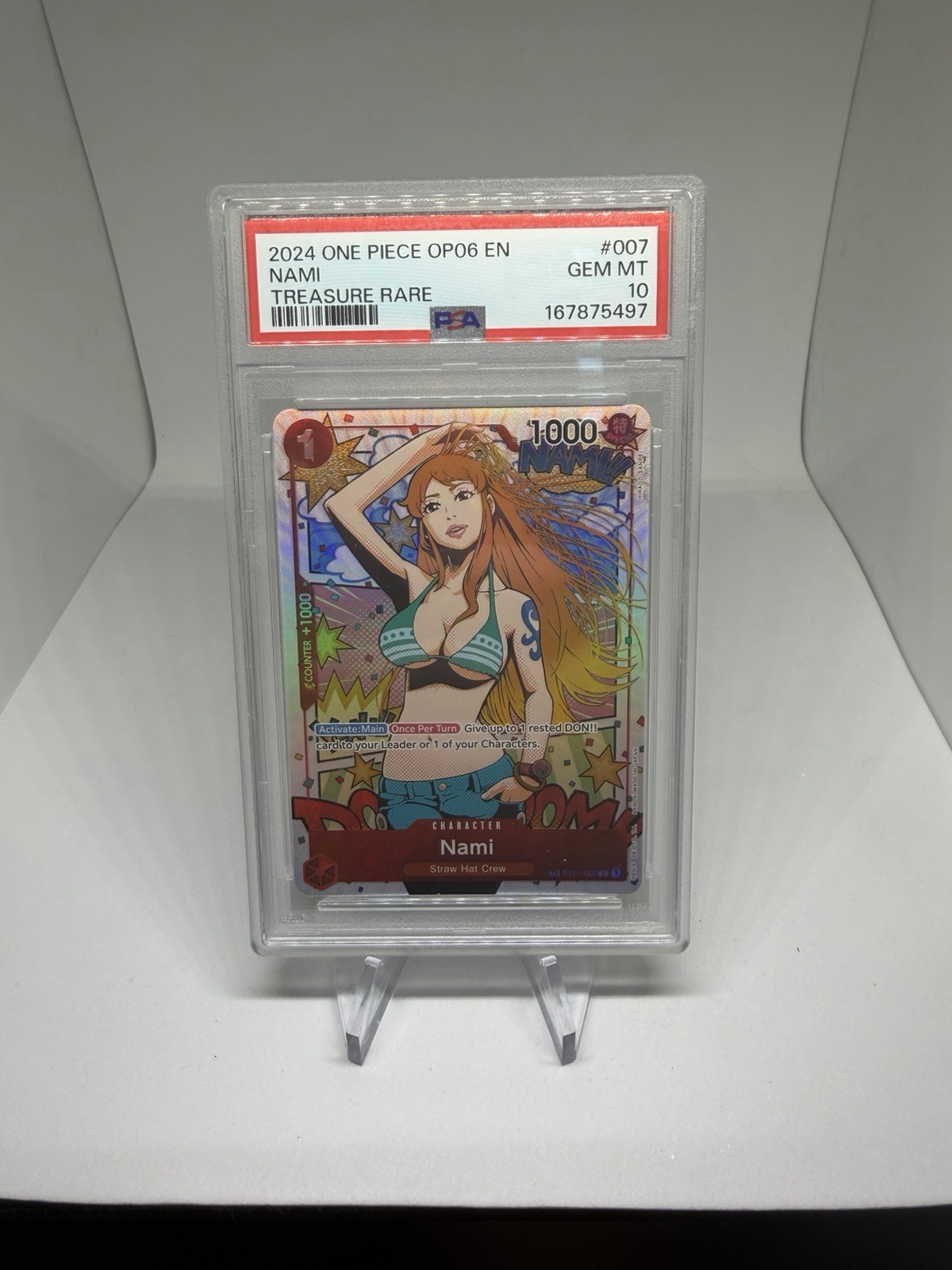 2024 One Piece OP06 Nami #007 Treasure Rare PSA 10 GEM MT
