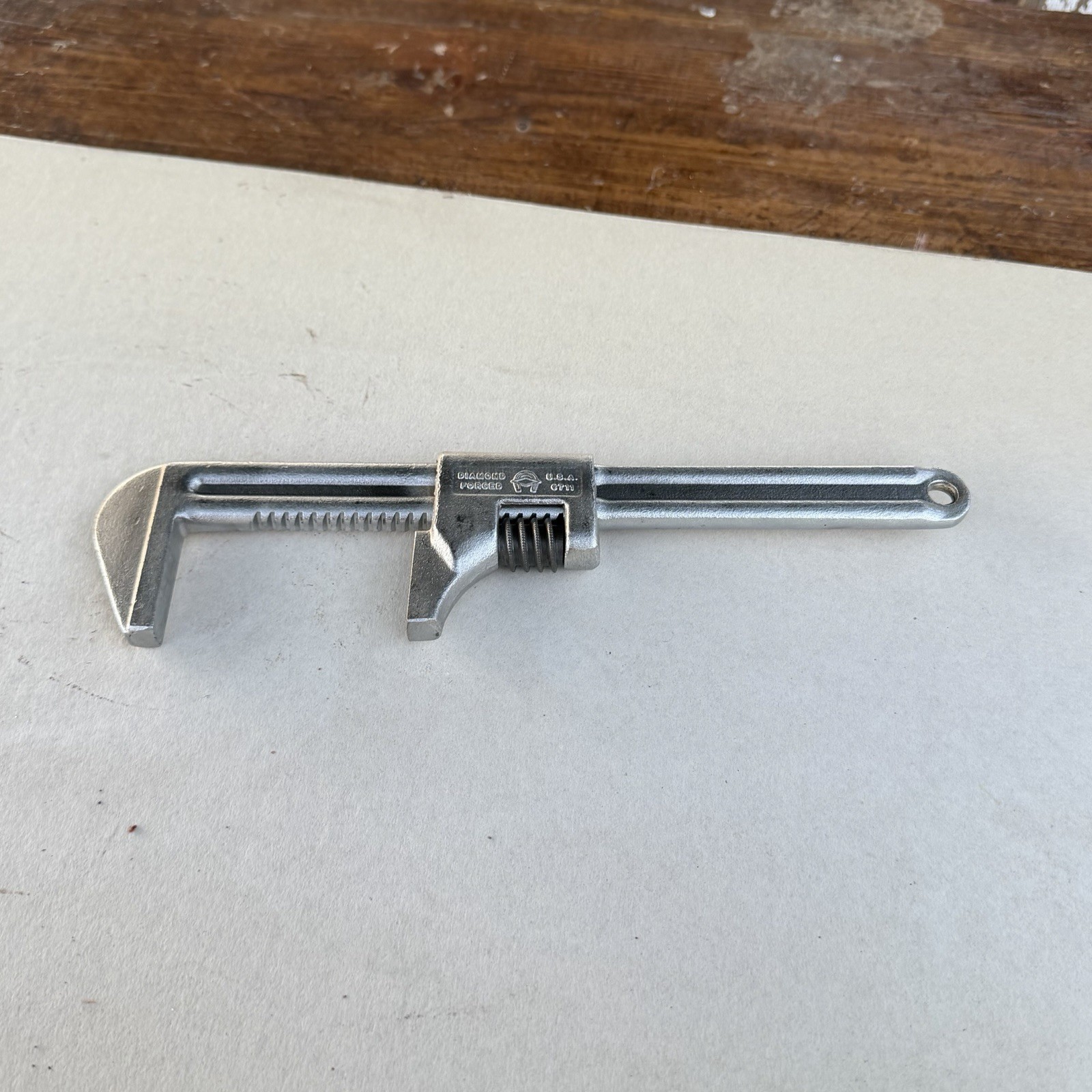 Diamond forged Horseshoe Logo C711  Adjustable monkey Wrench Smooth Jaw USA
