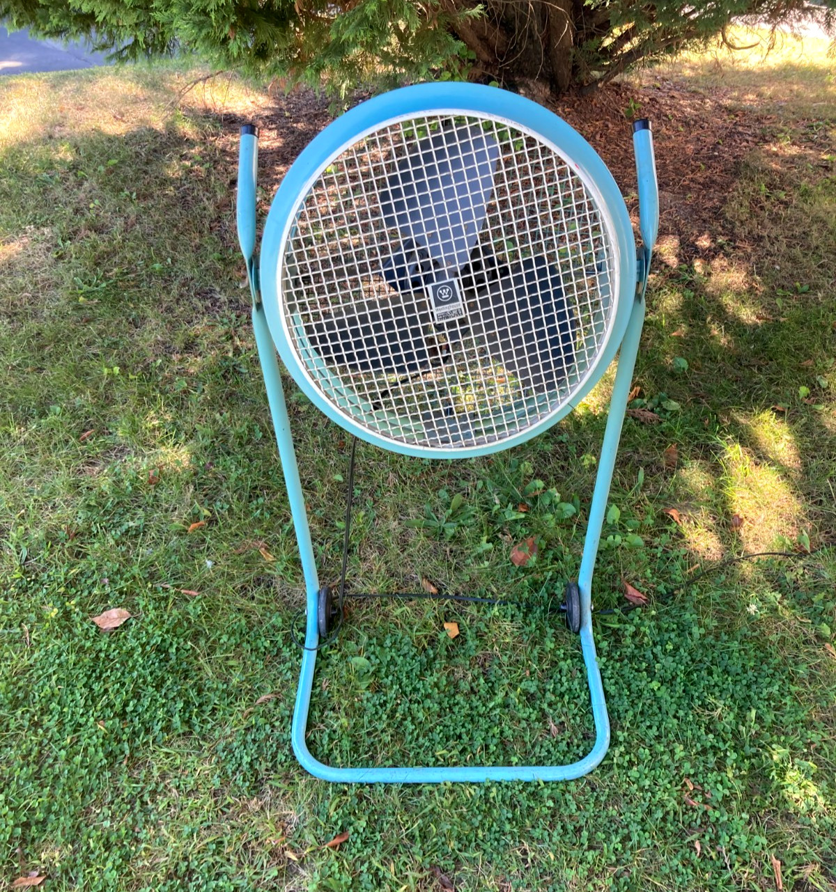 Vintage Westinghouse Floor Fan 1950 Blue Works - PICKUP   GETS DISCOUNT