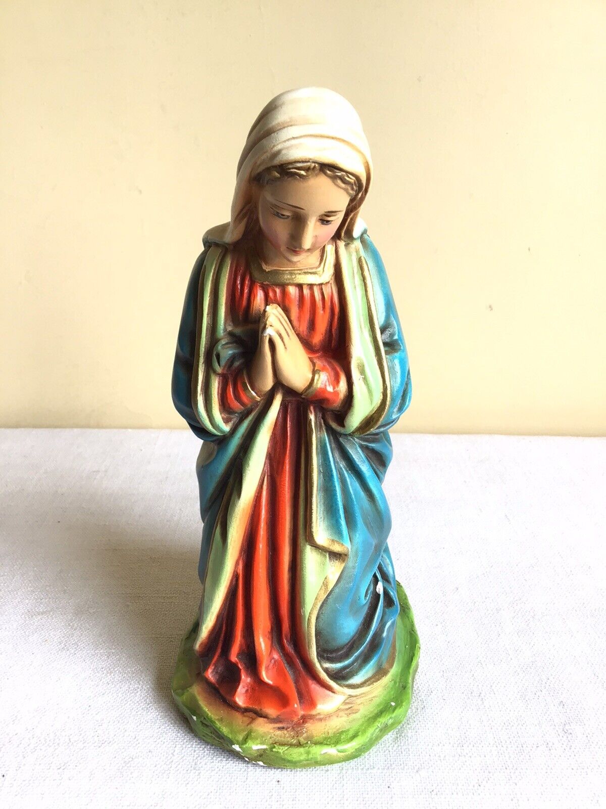 Vtg Columbia Statuary Christmas Nativity Virgin Mary Chalkware Figurine Statue For Sale