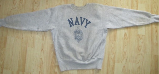 Vintage 1970s US Navy NAVAL ACADEMY Champion REVERSE WEAVE Warmup SWEATSHIRT S