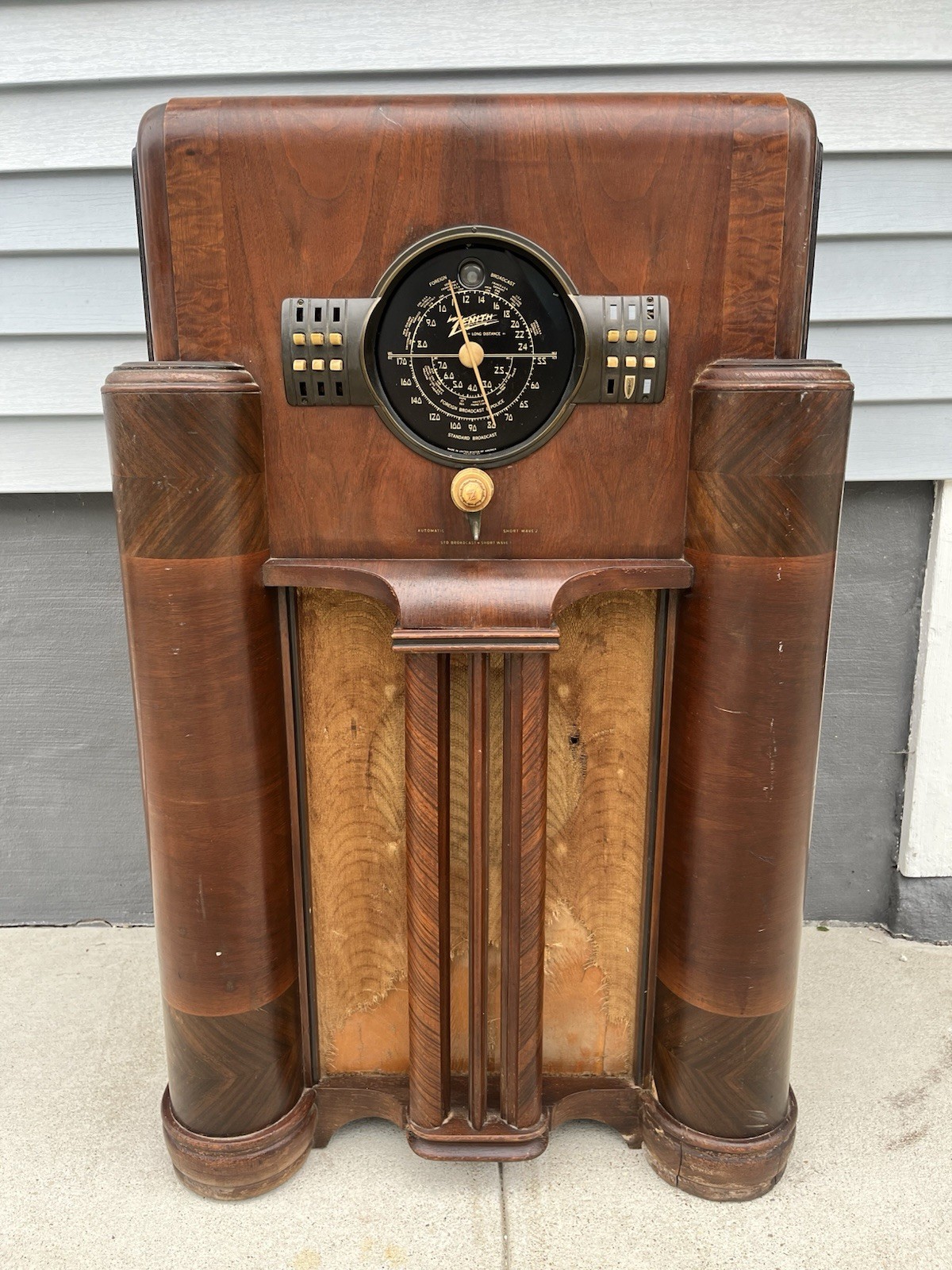 Vintage Zenith Art-Deco 7s363 Console Tube Radio (1939)  ☆All Original ☆