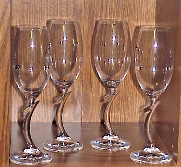4, 2001 Vintage Riedell Fine Crystal Millennium #1 CHAMPAGNE FLUTES, SET OF 4