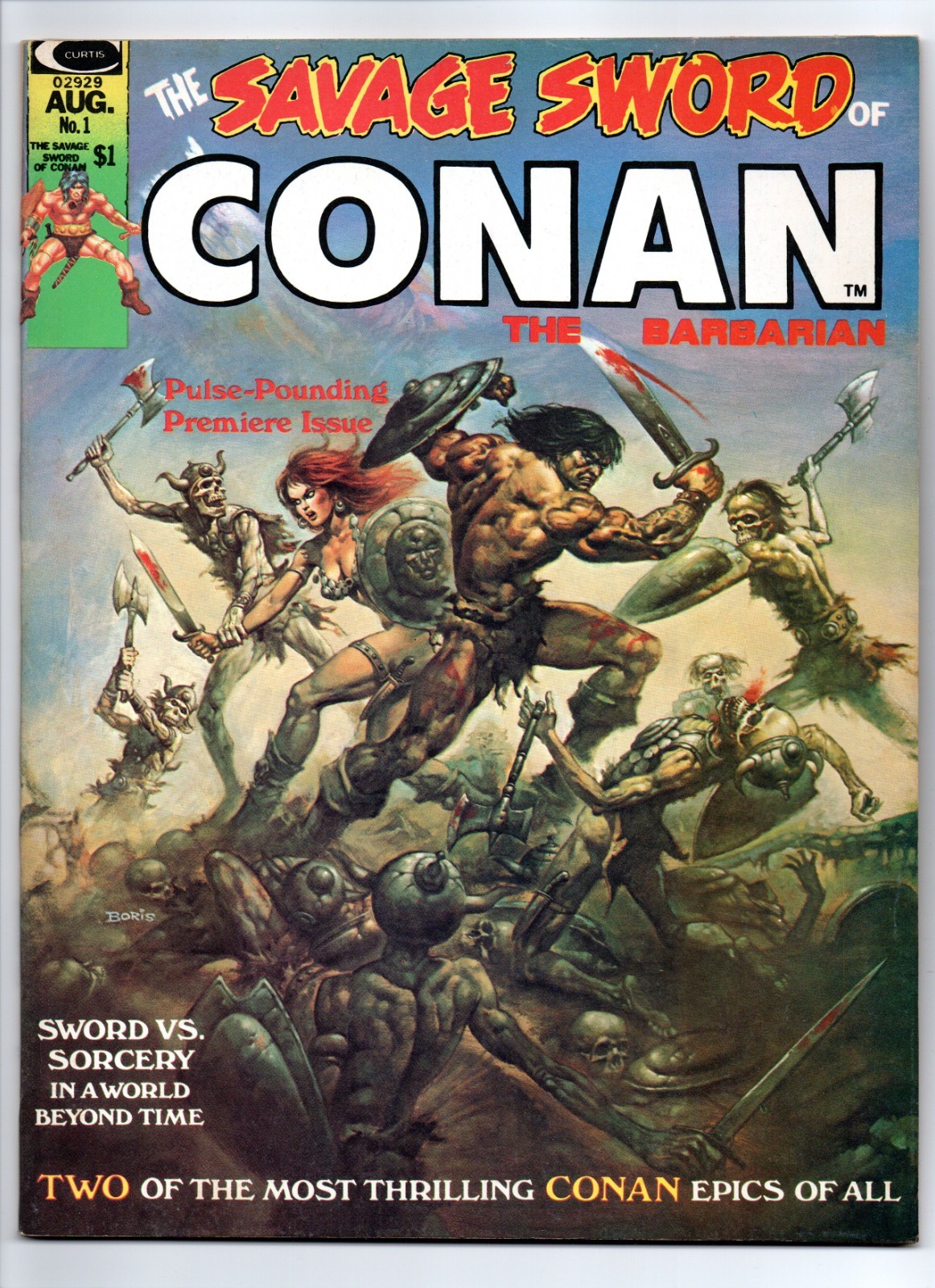 Savage Sword of Conan 1 1974 Marvel Magazine Comic Book Boris Vallejo FN/VF
