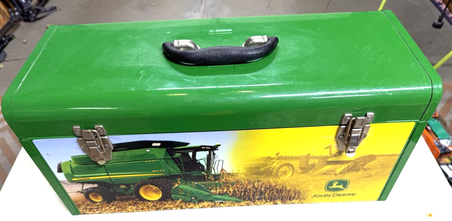Vintage John Deere Metal Tool Box TY26696 with tool tray