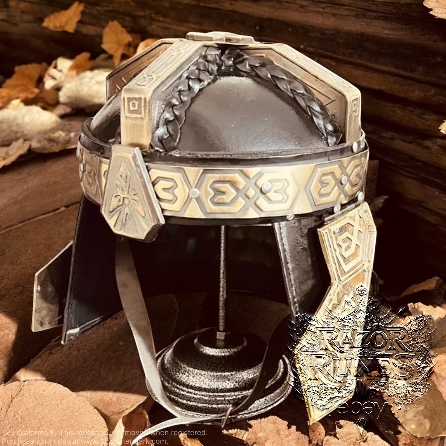 Gimli Helmet Lord of the Rings fantasy movie w/ Display Stand Premium Gift Him