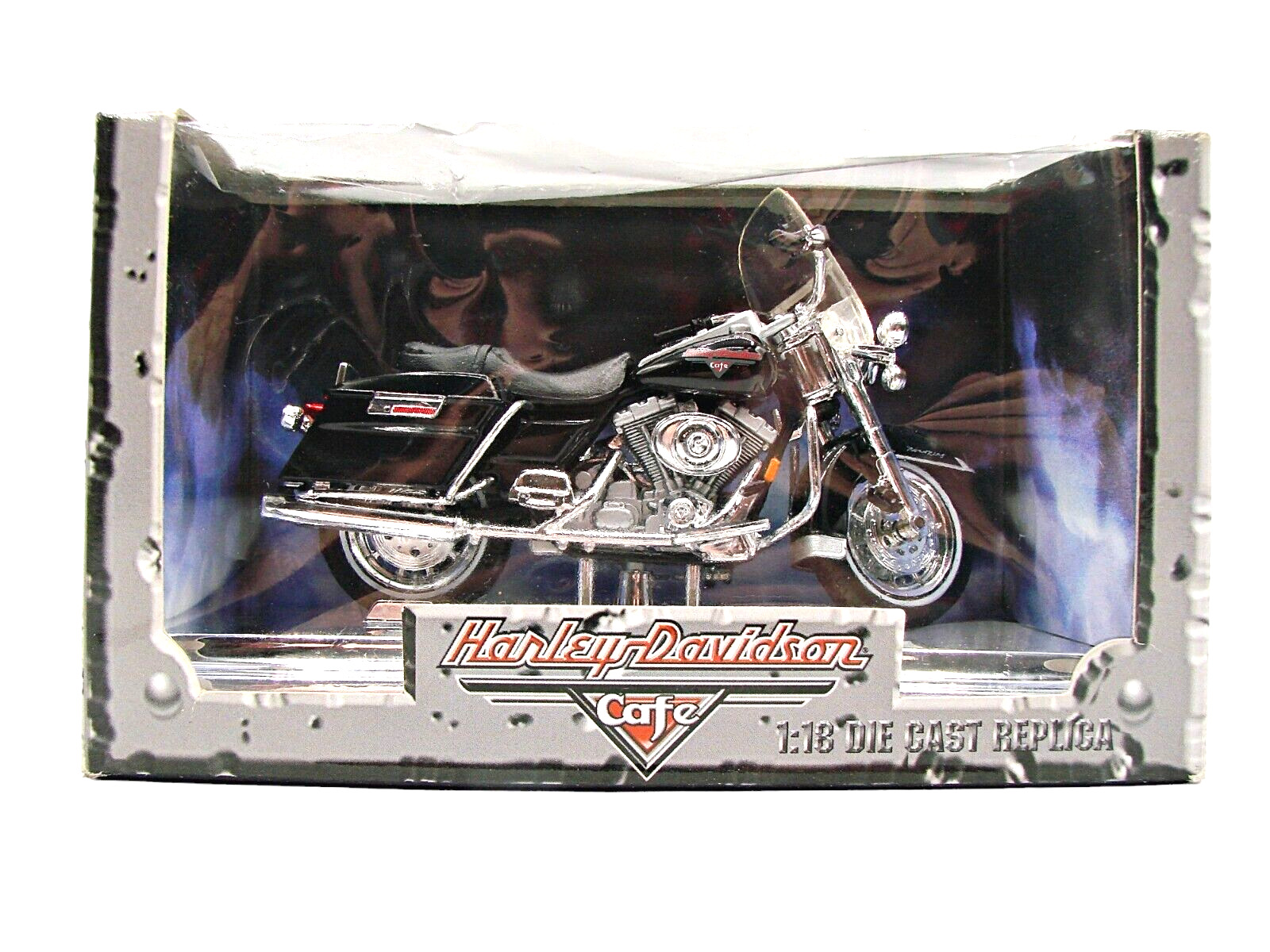 Harley Davidson FLHR Road King 1:18 Die Cast Motorcycle Replica Stand NIP #38395