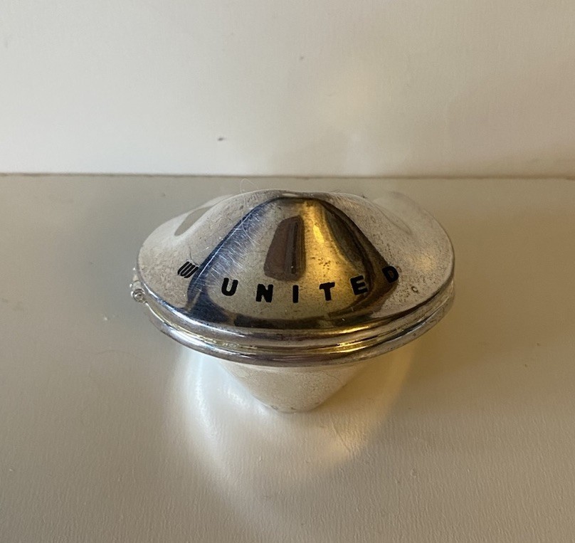 Rare 2001 United Airlines Silver Fortune Cookie Box September 11 Memorabilia 911