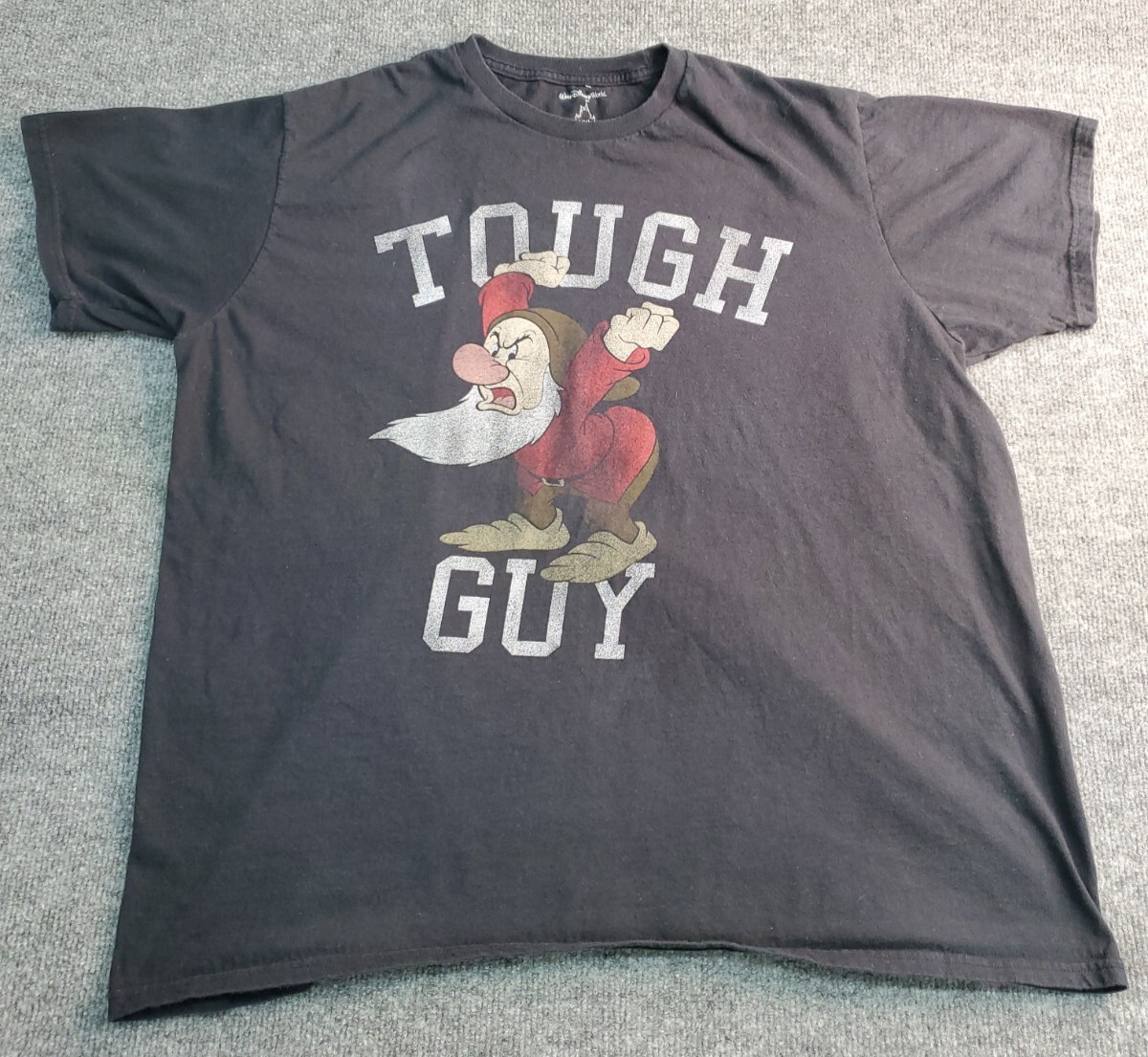 VTG Grumpy Tough Guy Walt Disney World Short Sleeve Charcoal Shirt Men\'s XXL