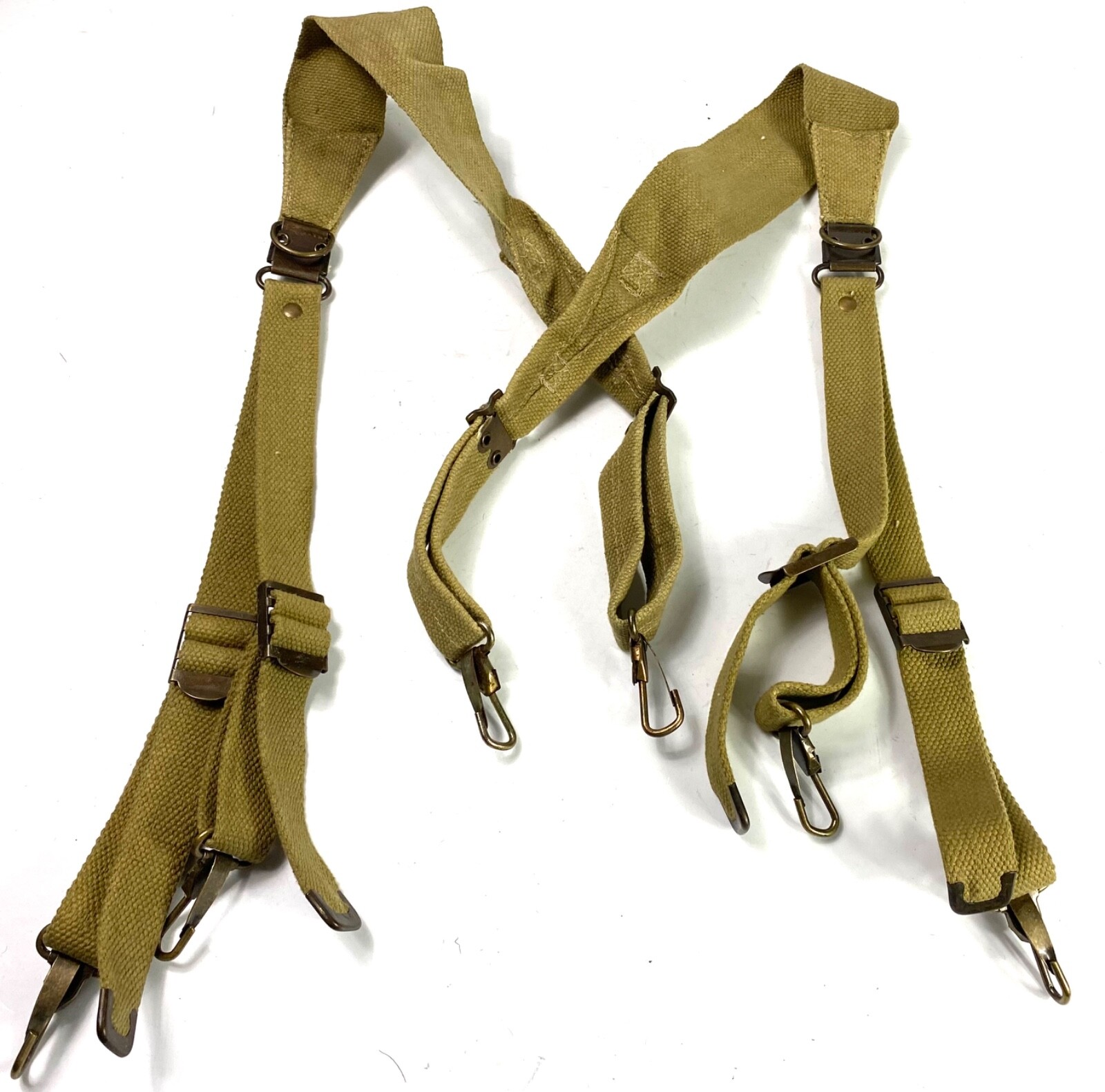 WWII US ARMY M1936 M36 COMBAT FIELD EQUIPMENT BELT SUSPENDERS-KHAKI