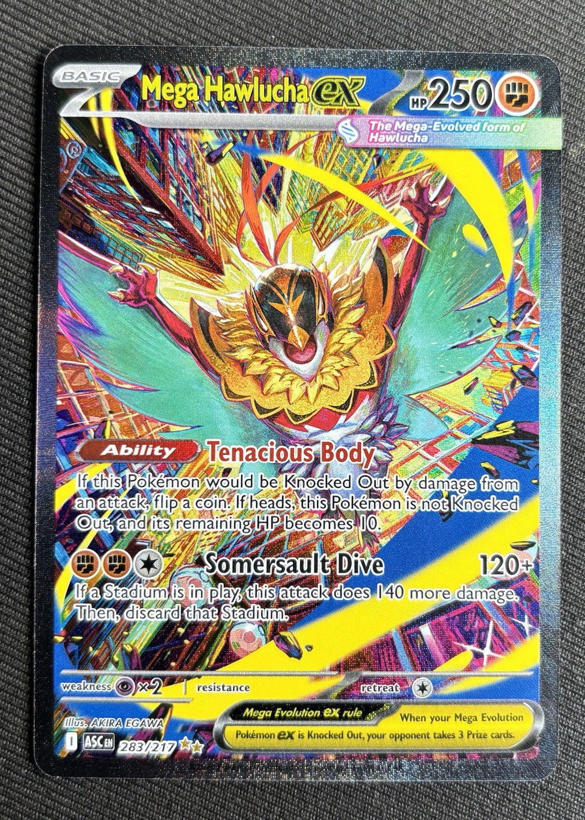 Pokémon Mega Hawlucha EX 283/217 - Ascended Heroes Pack Fresh Mint Condition