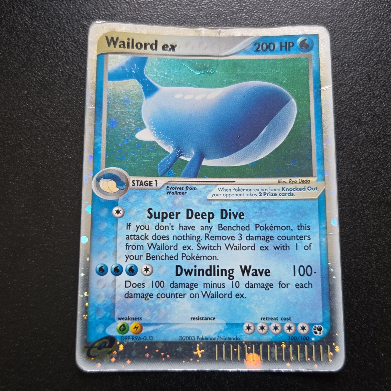 Pokemon TCG Wailord ex 100/100 (2003) EX Sandstorm - ENG HP Holo Ultra Rare