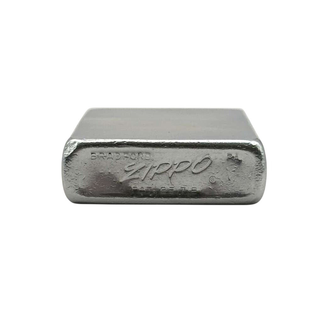 1965 Zippo Regular Brushed Chrome Windproof Pocket Lighter Plain Case Vintage