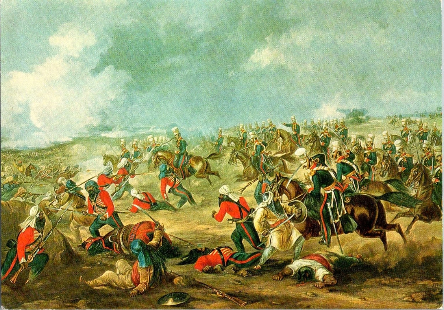 1848 2nd Sikh War Ramnuggur Charge 14th Light Dragoons Postcard H Martens