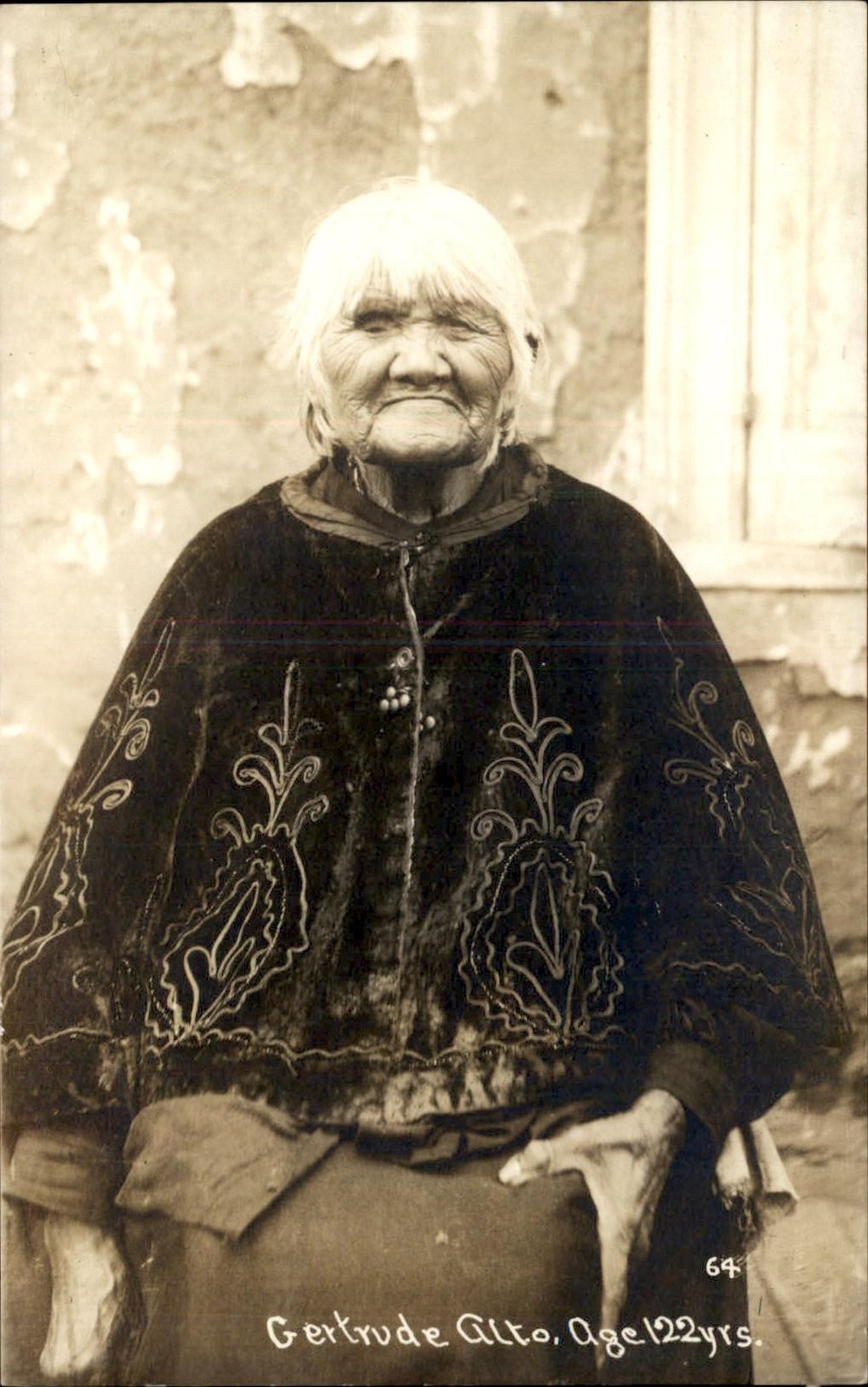 Native American Woman Gertrude Alto 122 Years Old Kumeyaay Tribe c1910 RPPC bhn