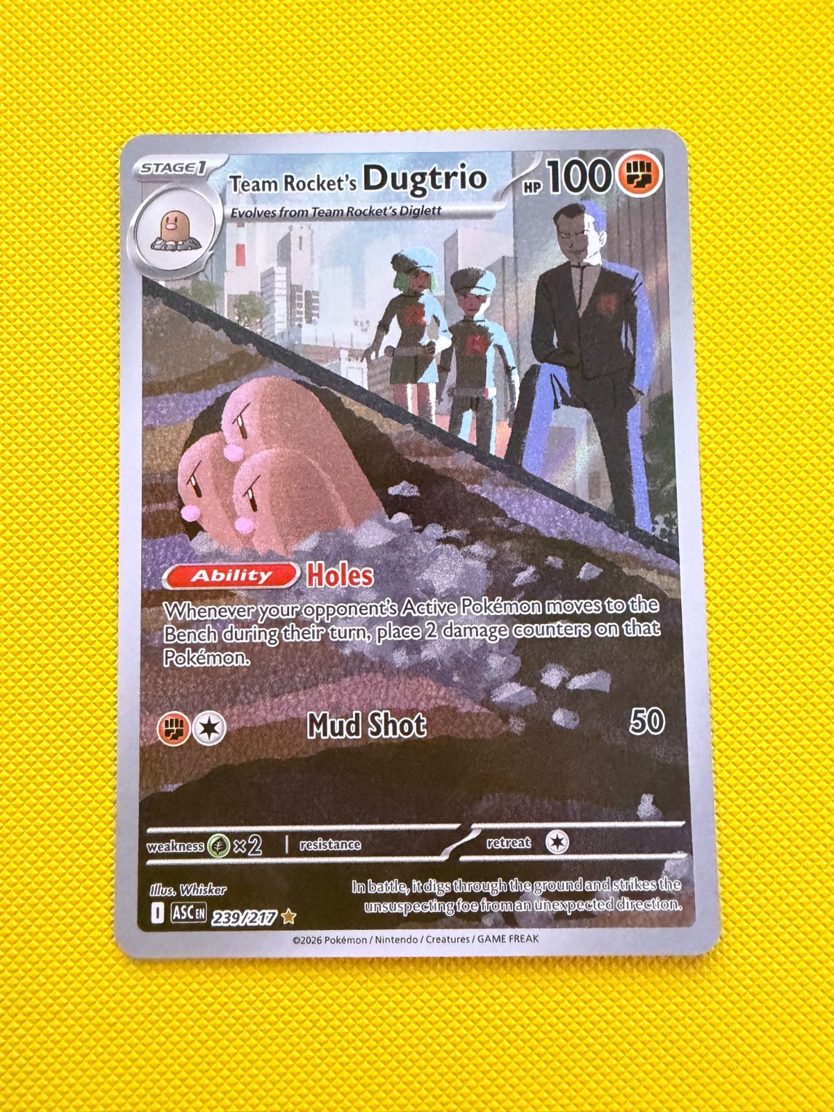 Team Rocket\'s Dugtrio 239/217 Ascended Heroes Illustration Rare