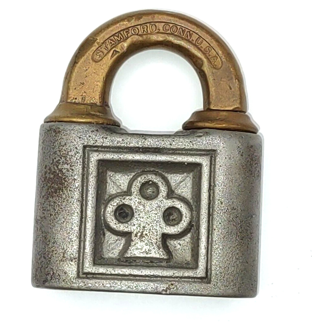 Vintage Yale CLOVER Push Key Padlock- No key