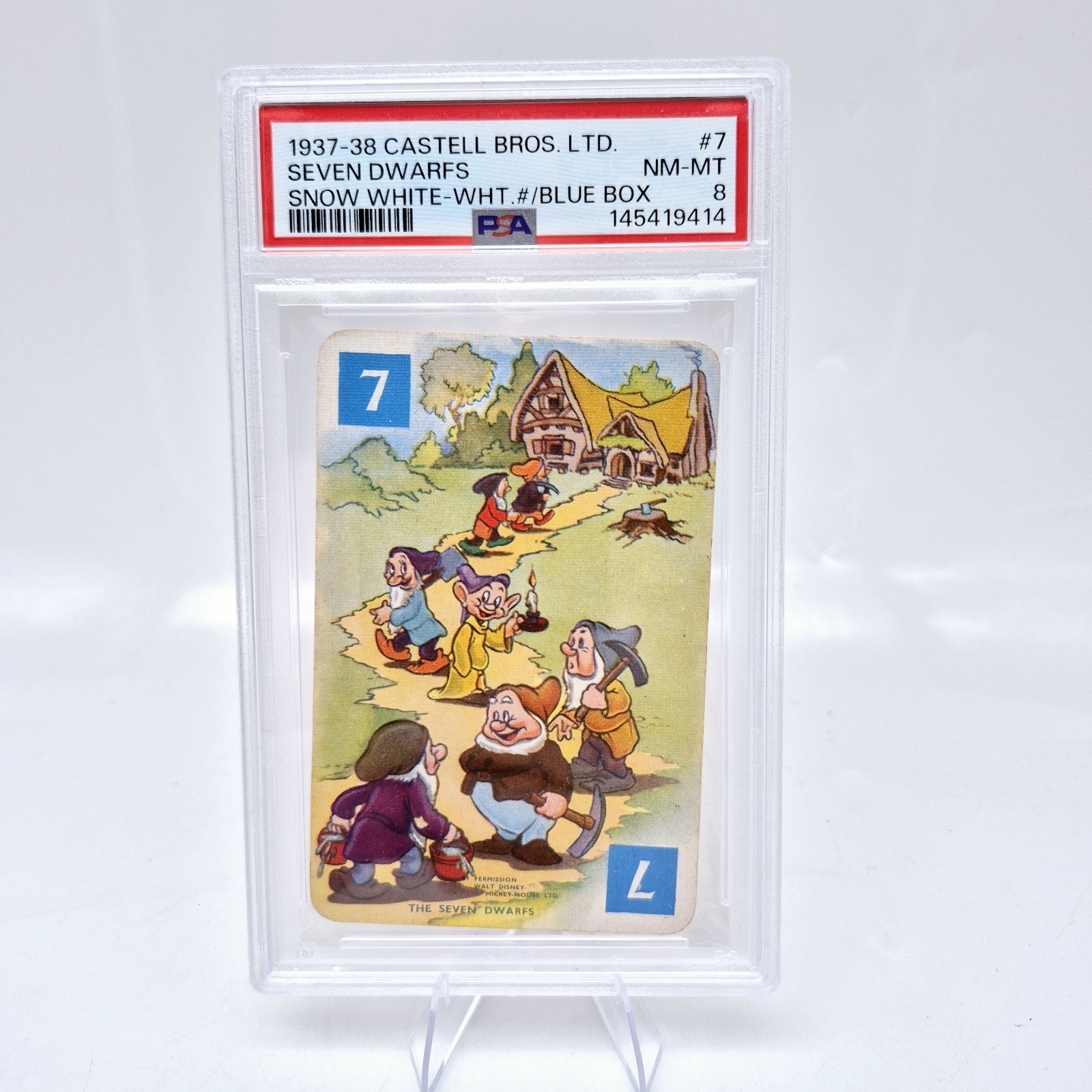 1937 Castell Bros Disney Snow White #7 The Seven Dwarfs PSA 8 Rookie Card 1937 Castell Bros Disney Snow White #7 The Seven Dwarfs PSA 8 Rookie Card