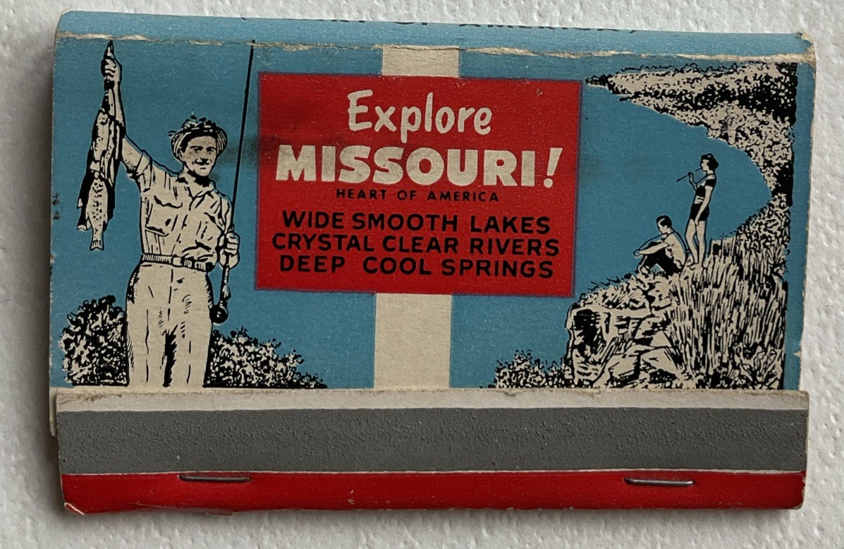 Vtg Explore Missouri Matchbook 48 Strike Unused