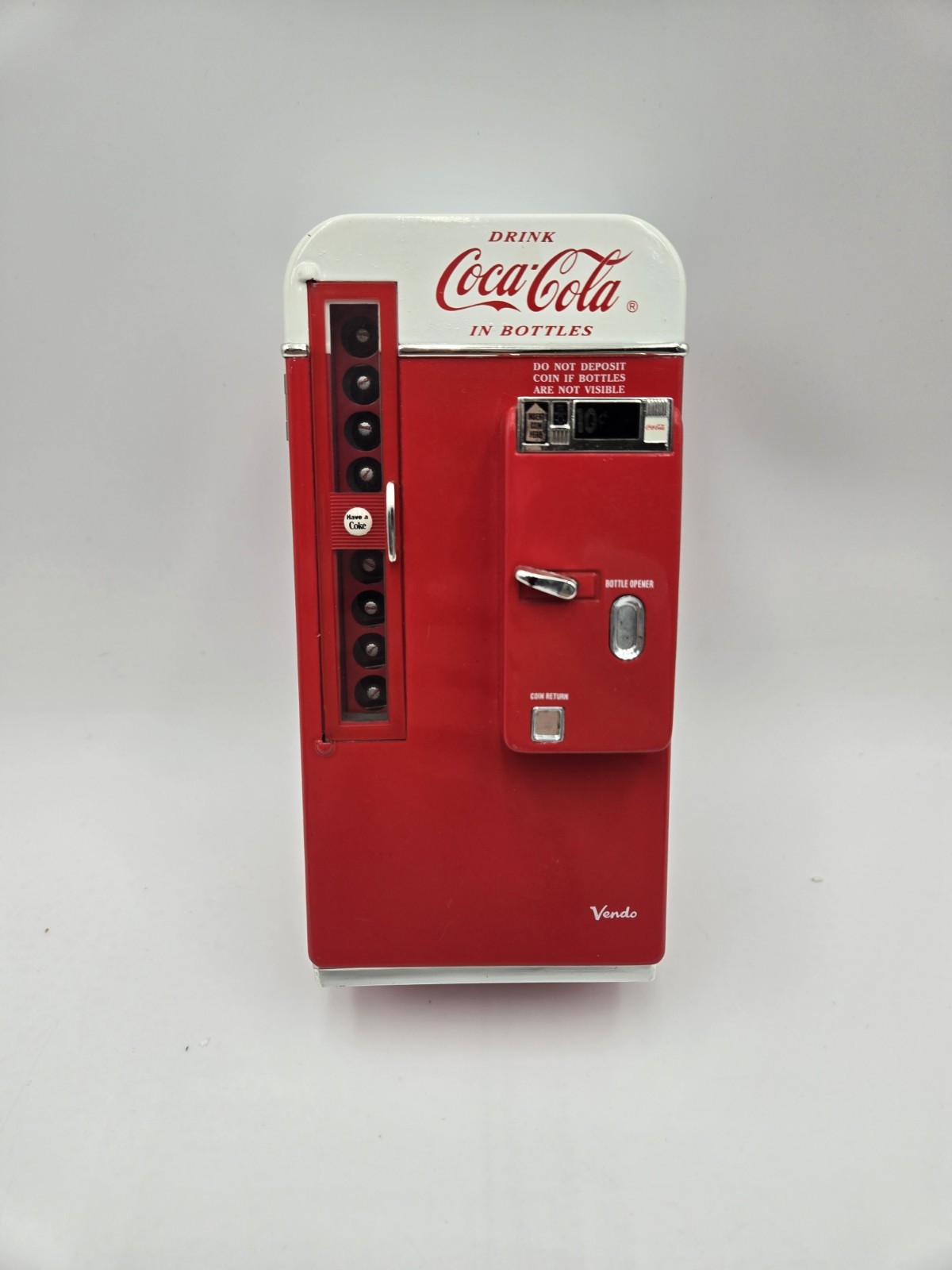 Vintage 1994 Coca-Cola Vending Machine Vendo Die-Cast Musical Coin Bank (A1)