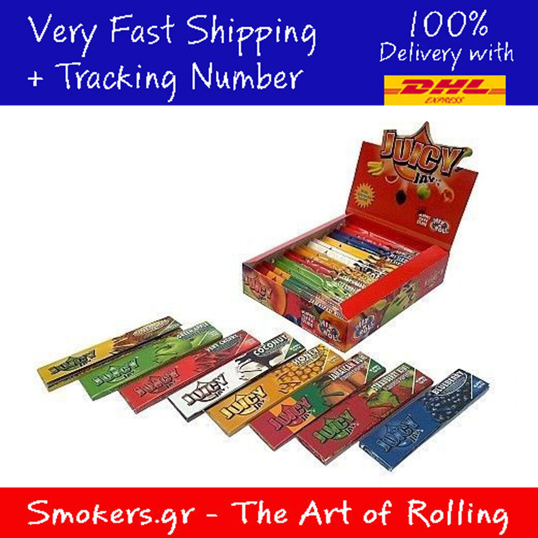 10x Juicy Jay's Mix Flavored King Size Rolling Papers