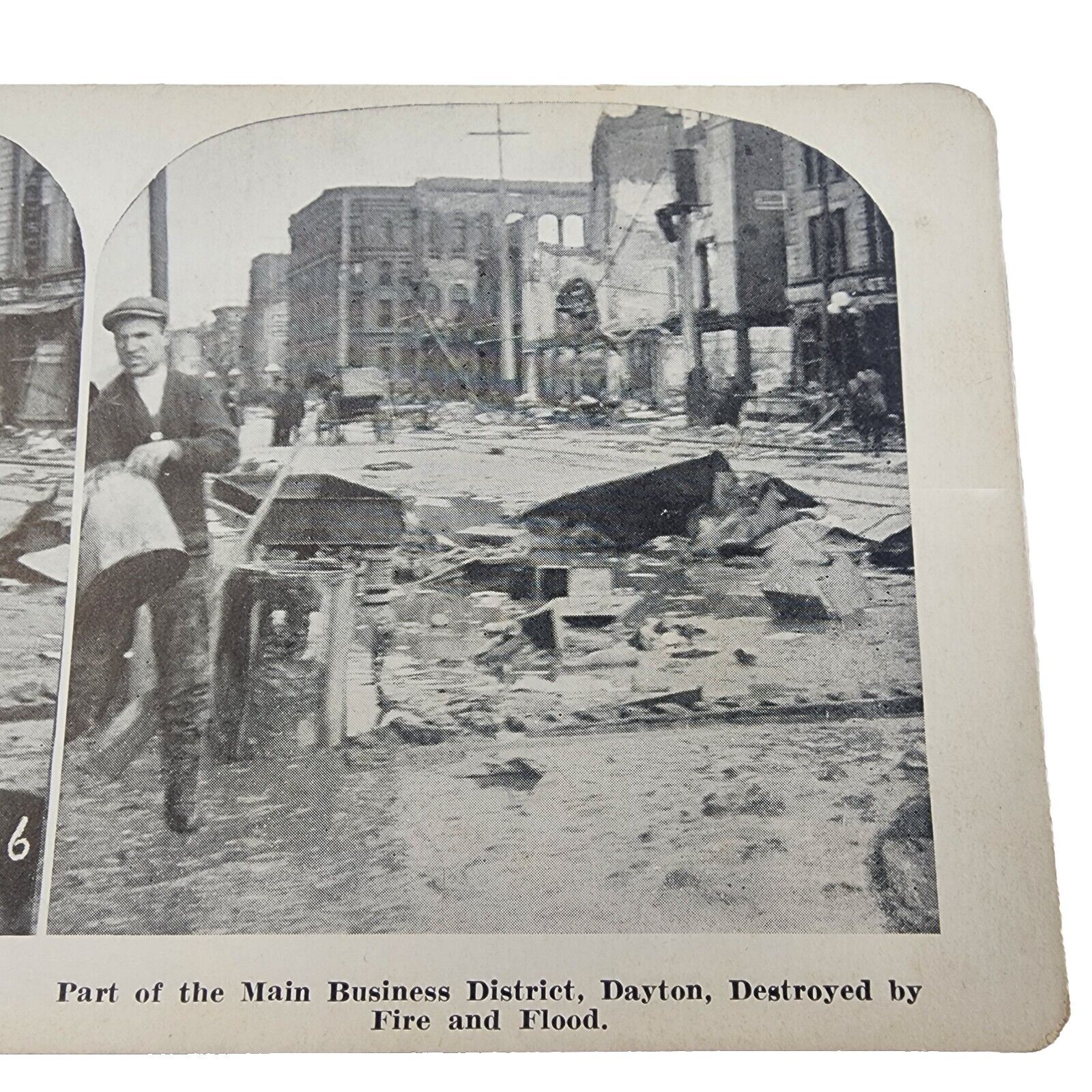 Great Flood of 1913, Dayton Ohio, Business District Destroyed by Fire & Flood
