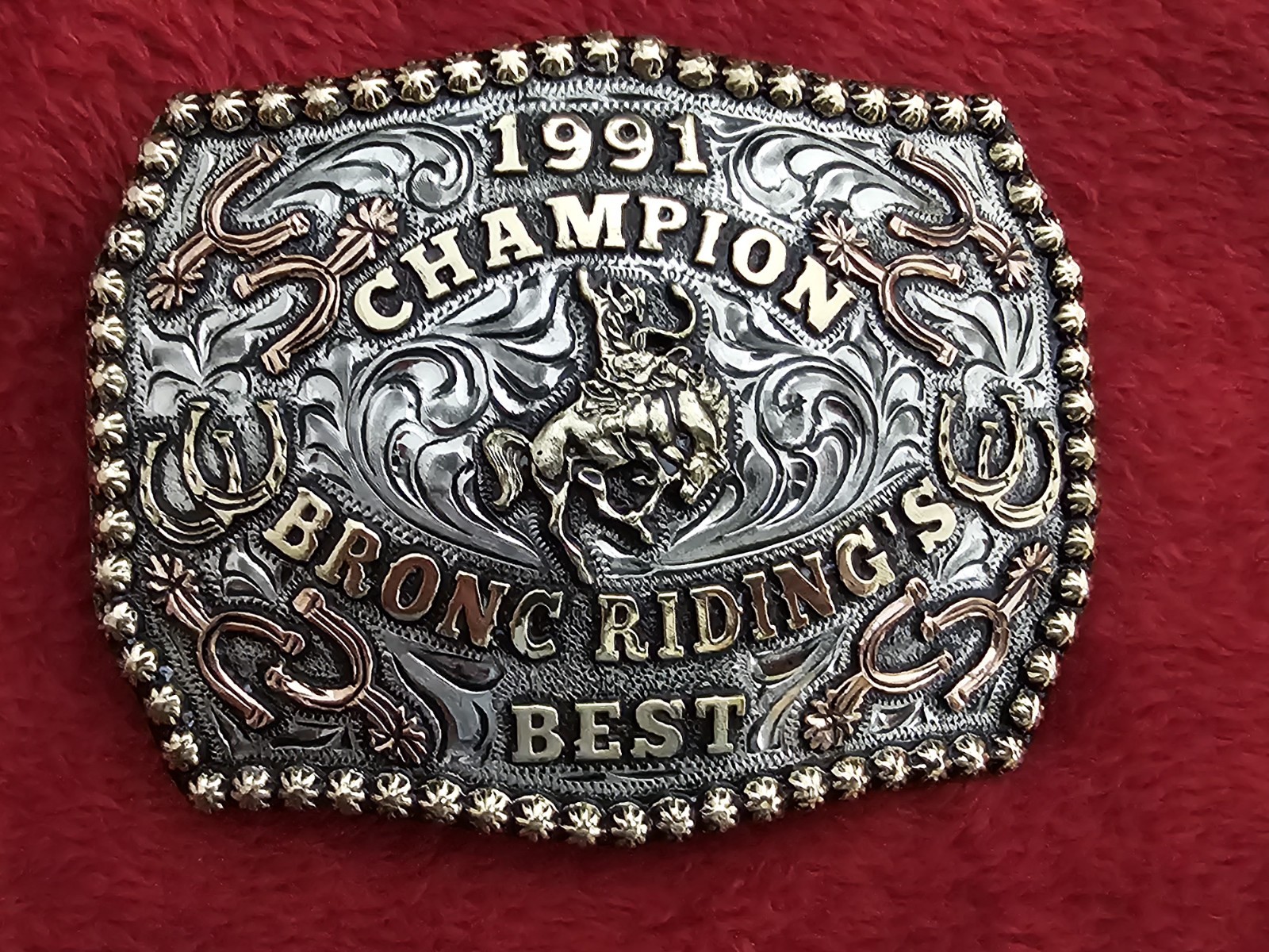 Rodeo X~Treme Bronc Riding☆RARE☆1991☆CHAMPION TROPHY BUCKLE☆Professional☆729
