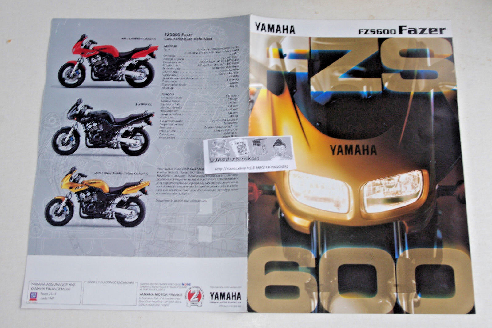 1998 Yamaha FZS/600/FAZER Motorcycle Prochure Pub/Licited Adversing
