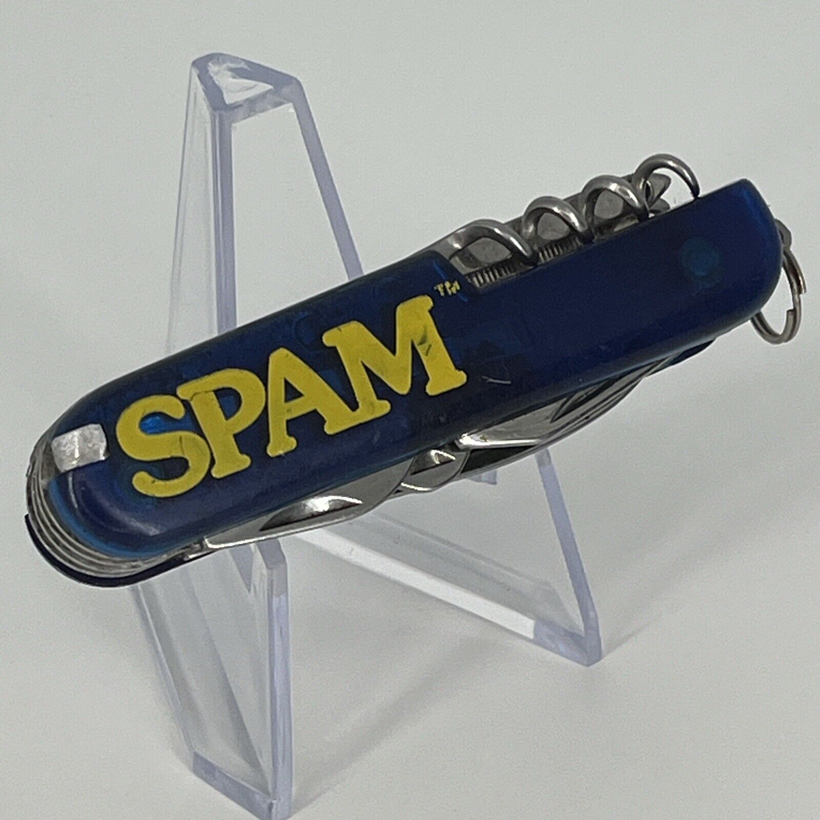 SPAM Brand Blue Pocket Knife Multi Tool - 10 Tools VERY RARE