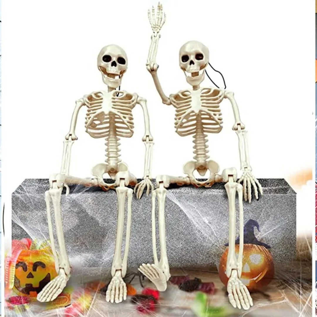 2 Pcs 40cm Posable Skeleton Halloween Decor Human Shape Bones Haunted House Horr
