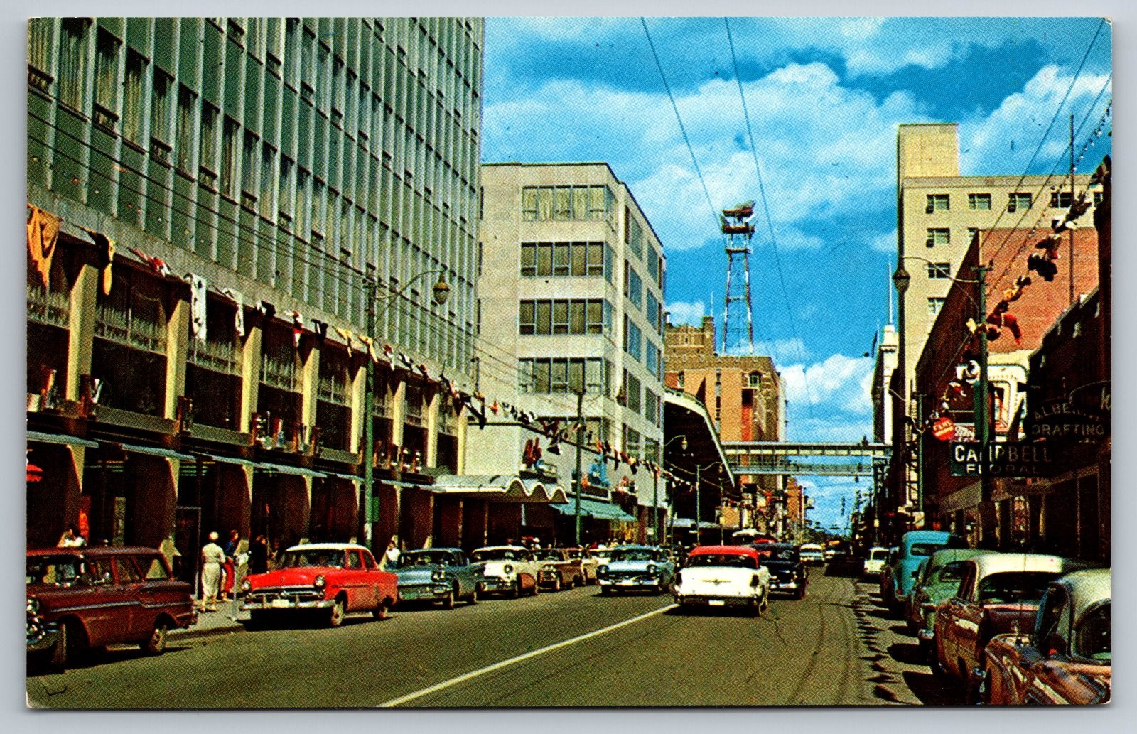 Vintage Postcard Calgary Alberta Seventh Avenue Street Scene
